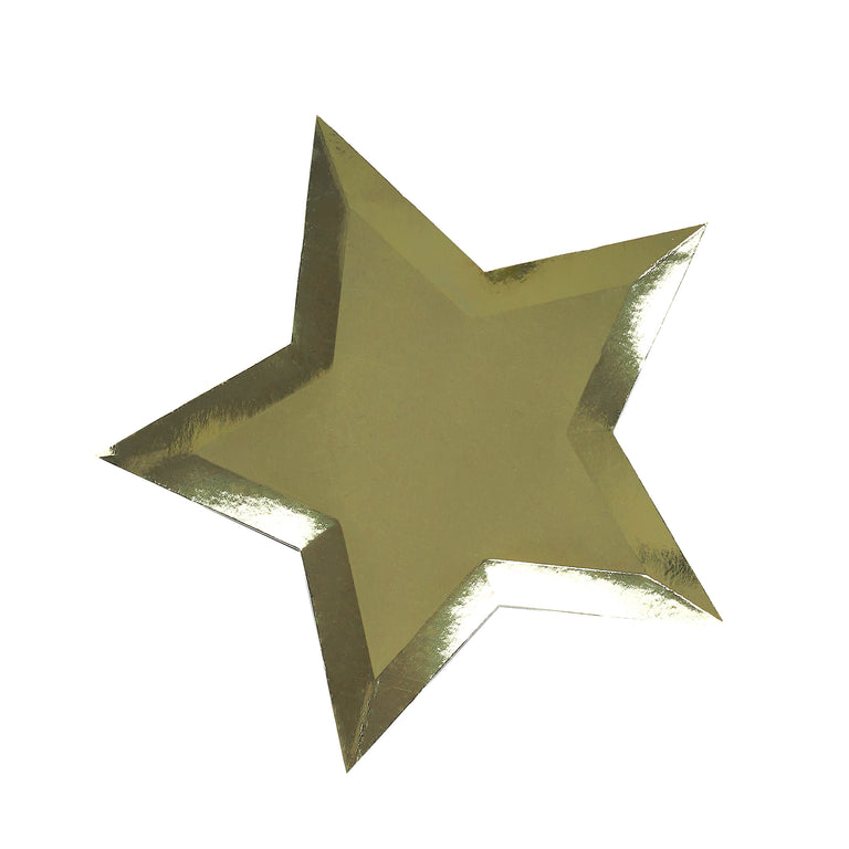 Gold Metallic Star Plate - Set of 8