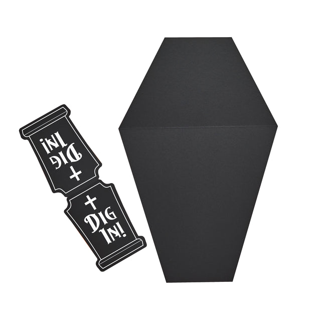 Black Coffin Grazing Board with Card Sign