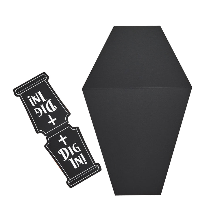 Black Coffin Grazing Board with Card Sign