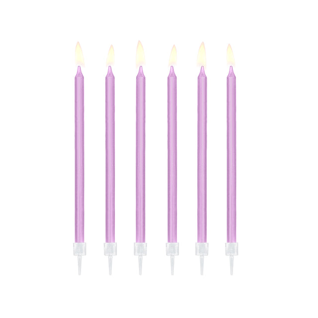 Lilac Skinny Candles and Holders