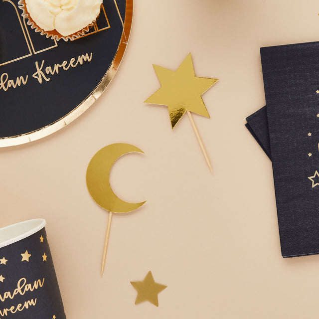 Moon and Star Food Picks - Set of 12 - Fancy Parties