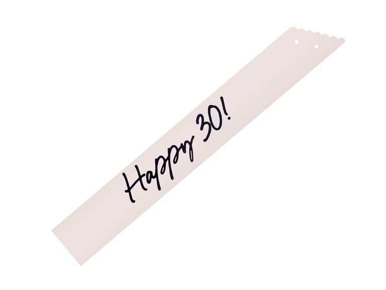 Cream Happy 30 Paper Sash