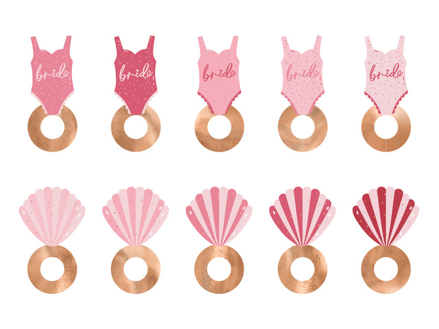 Swimsuit and Seashell Drinks Tags