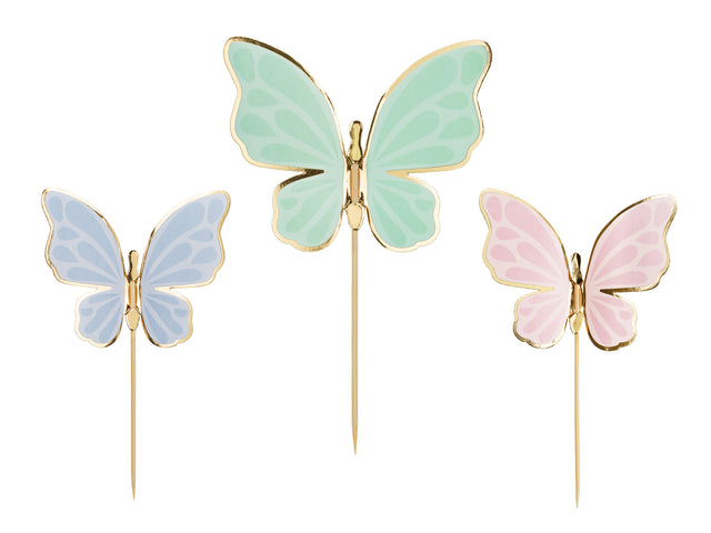 Pastel Butterflies Cake Toppers