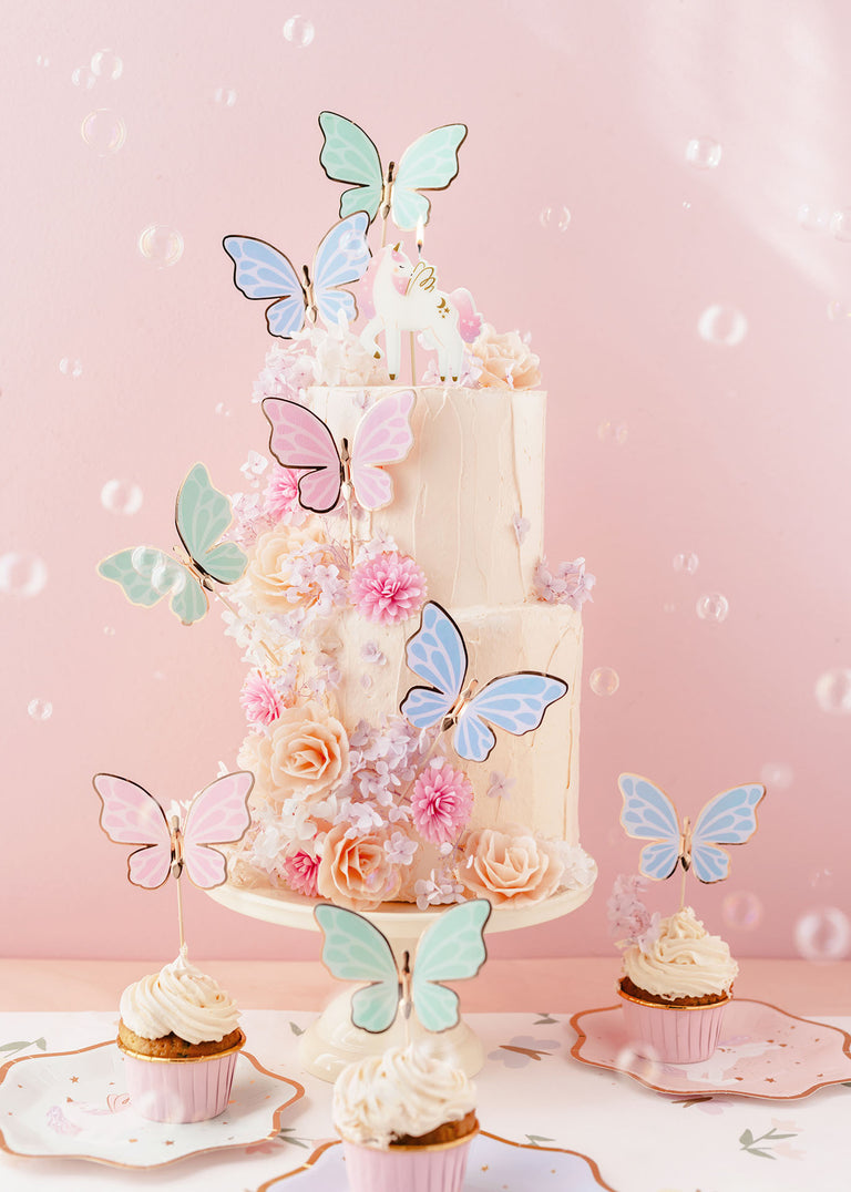 Pastel Butterflies Cake Toppers