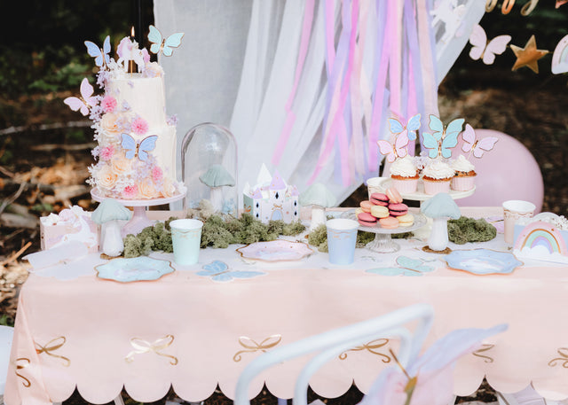 Peach Bows Disposable Table Cover