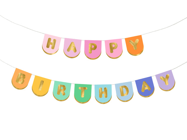 Bright Pastel Happy Birthday Banner