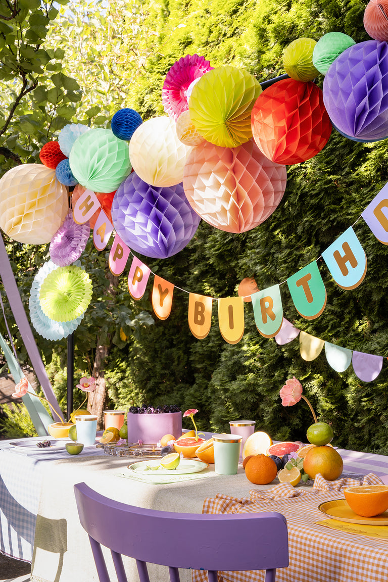 Bright Pastel Happy Birthday Banner