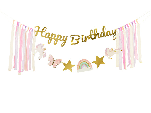 Unicorns Happy Birthday Banner