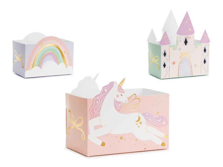 Pastel Castle and Unicorn Snack Boxes