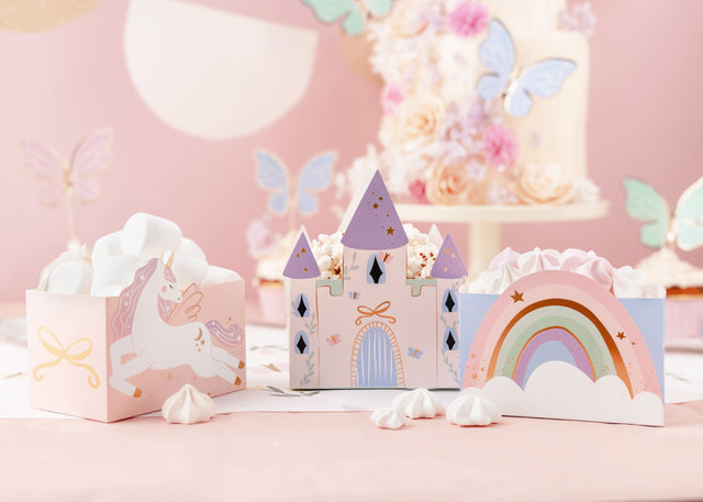 Pastel Castle and Unicorn Snack Boxes