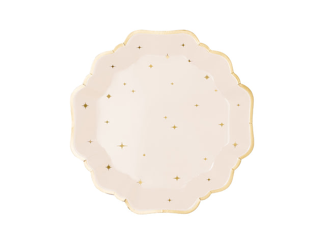 Beige Star Paper Plates