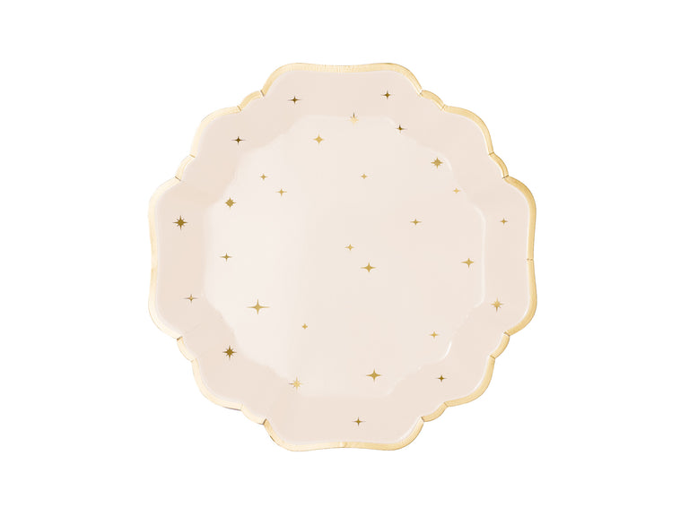 Beige Star Paper Plates