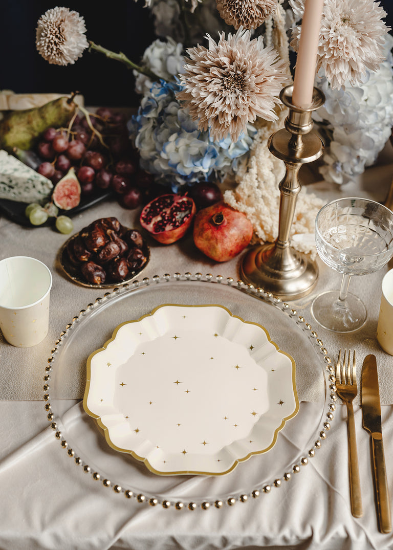 Beige Star Paper Plates