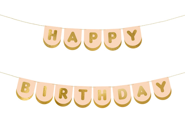 Peach Happy Birthday Banner