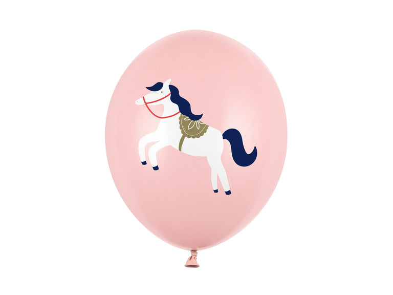 Pastel Pink Ponies Latex Balloons