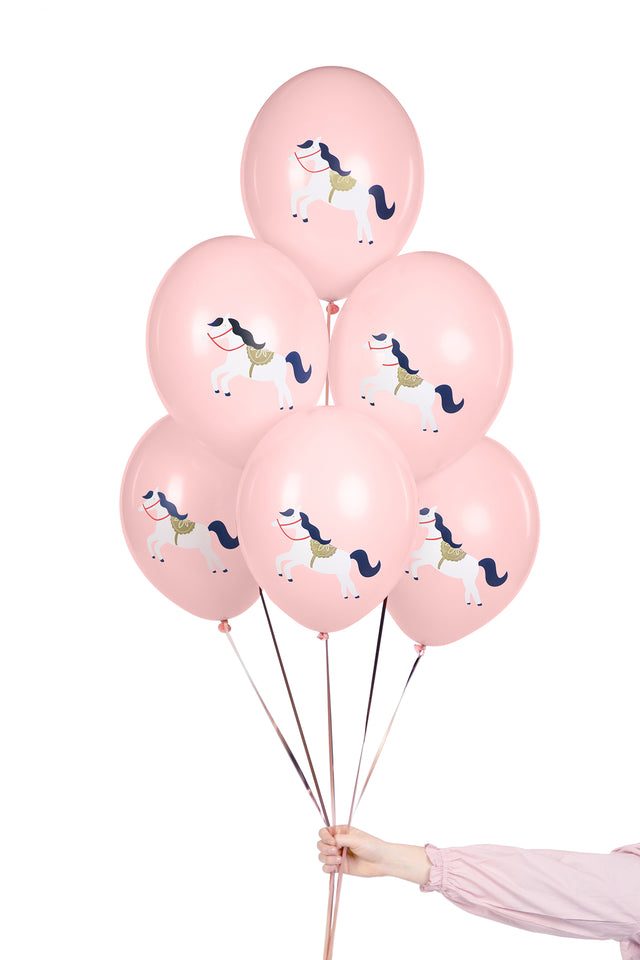 Pastel Pink Ponies Latex Balloons