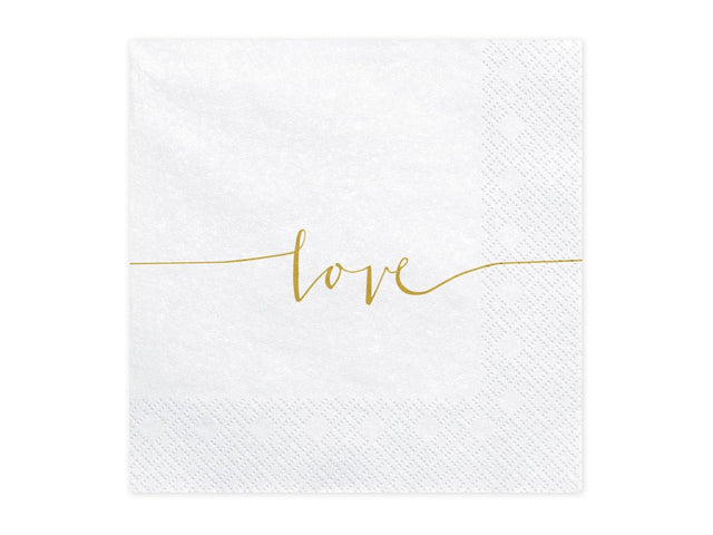 White Love Paper Napkins