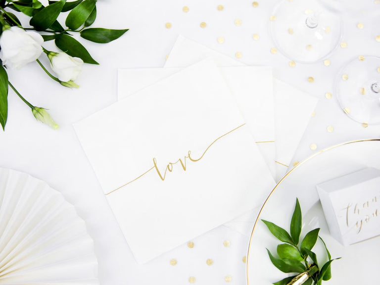 White Love Paper Napkins