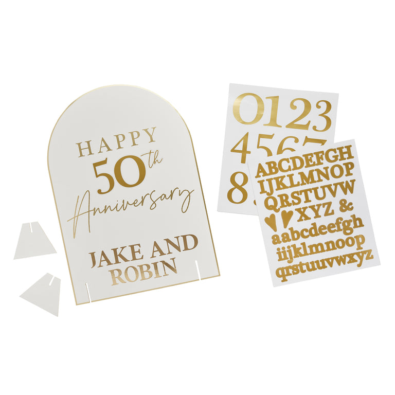 Customisable Happy Anniversary Table Sign