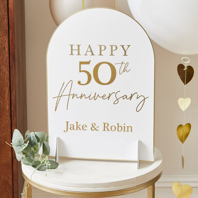 Customisable Happy Anniversary Table Sign