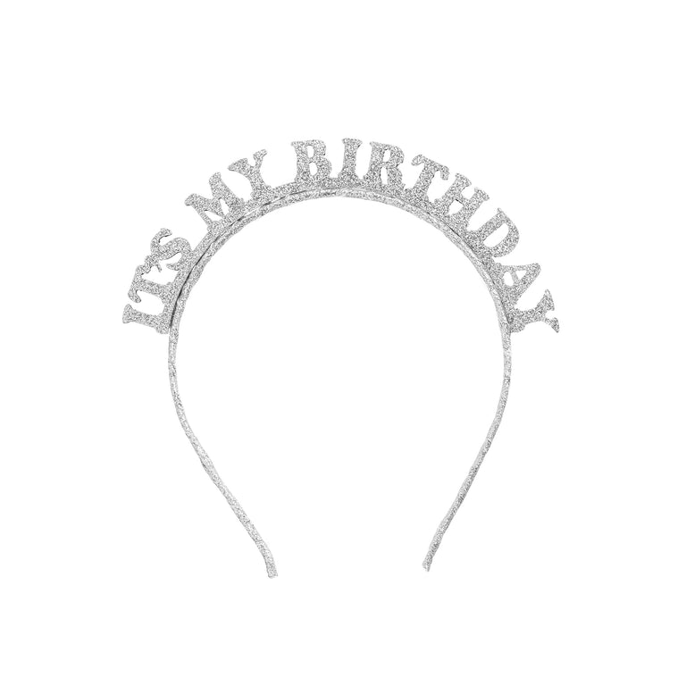 It's My Birthday Silver Headband