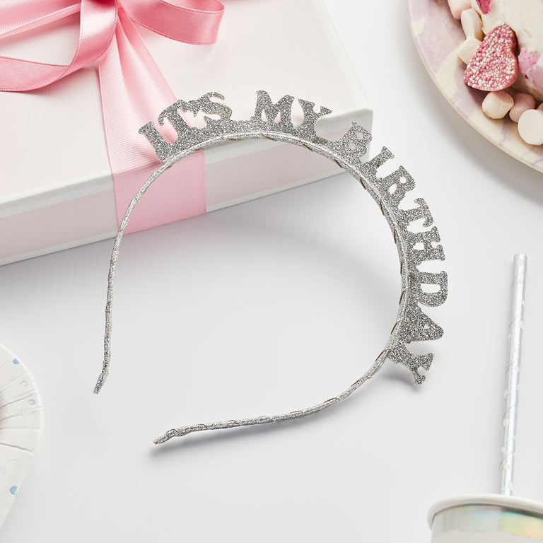 It's My Birthday Silver Headband