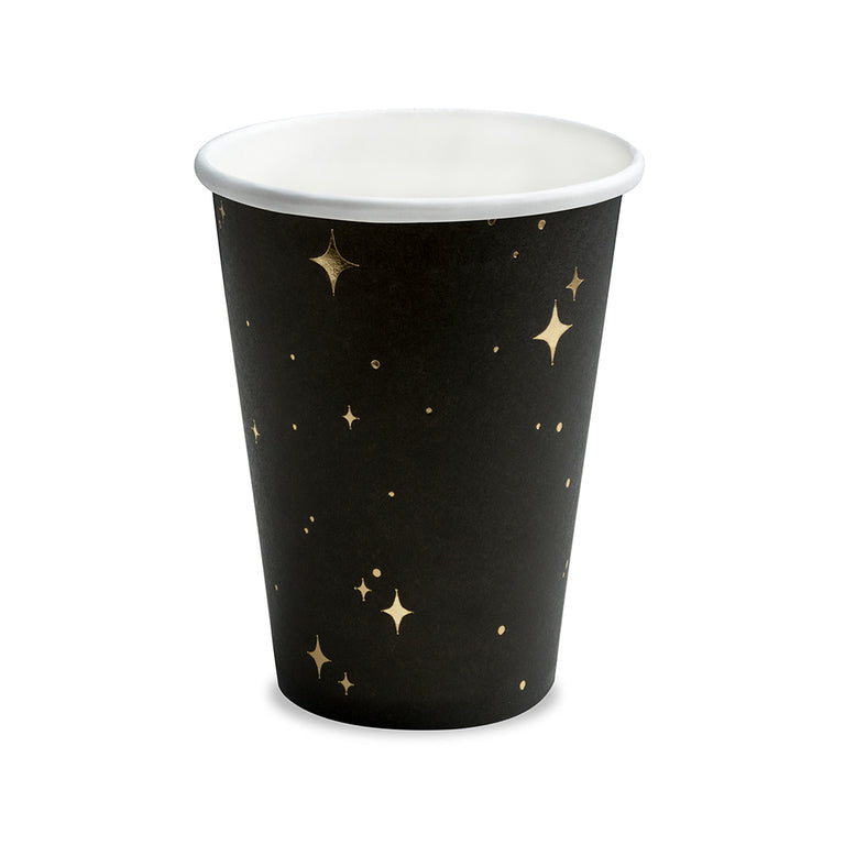 Black and Gold Star Paper Cups