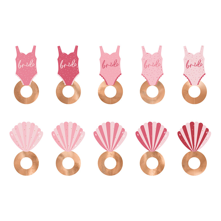 Swimsuit and Seashell Drinks Tags
