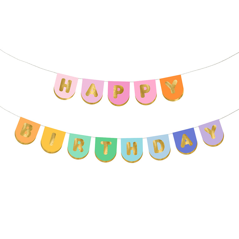 Bright Pastel Happy Birthday Banner