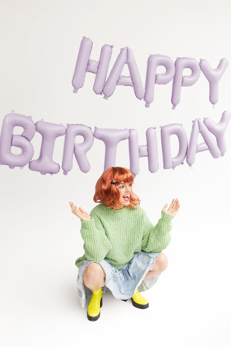 Purple Happy Birthday Foil Balloon