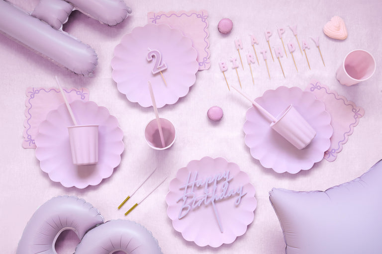 Violet Scalloped Plastic Cups