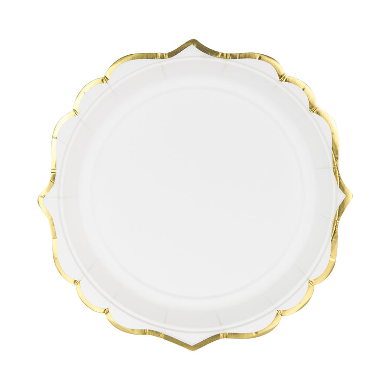 White Cocktail Paper Plates