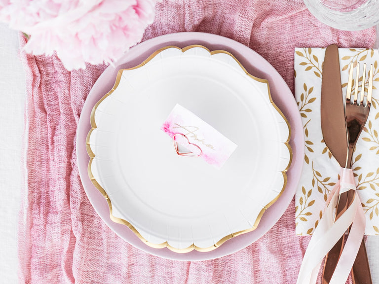 White Cocktail Paper Plates