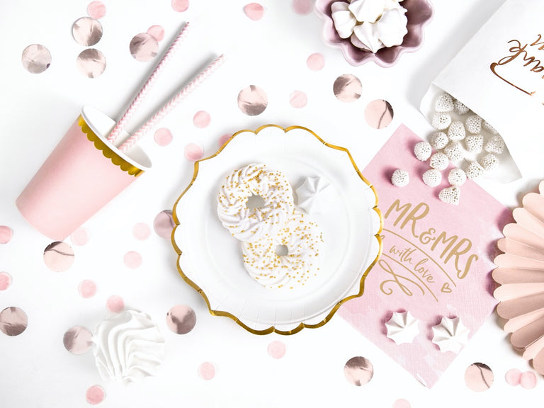 White Cocktail Paper Plates