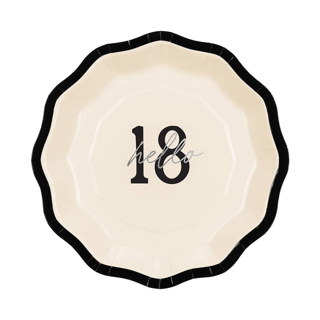 Cream Hello 18 Paper Plates