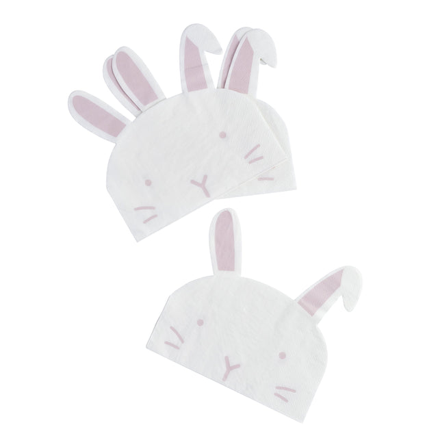 Bunny Shaped Easter Napkins - Set of 20