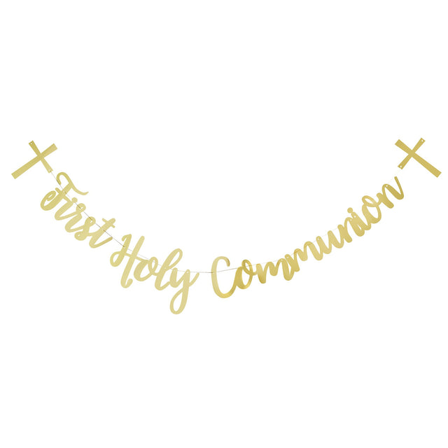 Gold First Holy Communion Banner