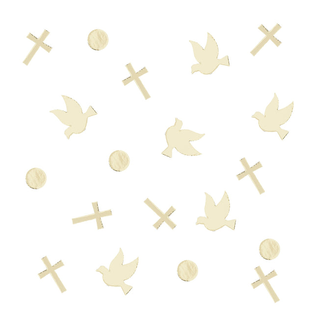 Gold Cross and Dove Mixed Confetti