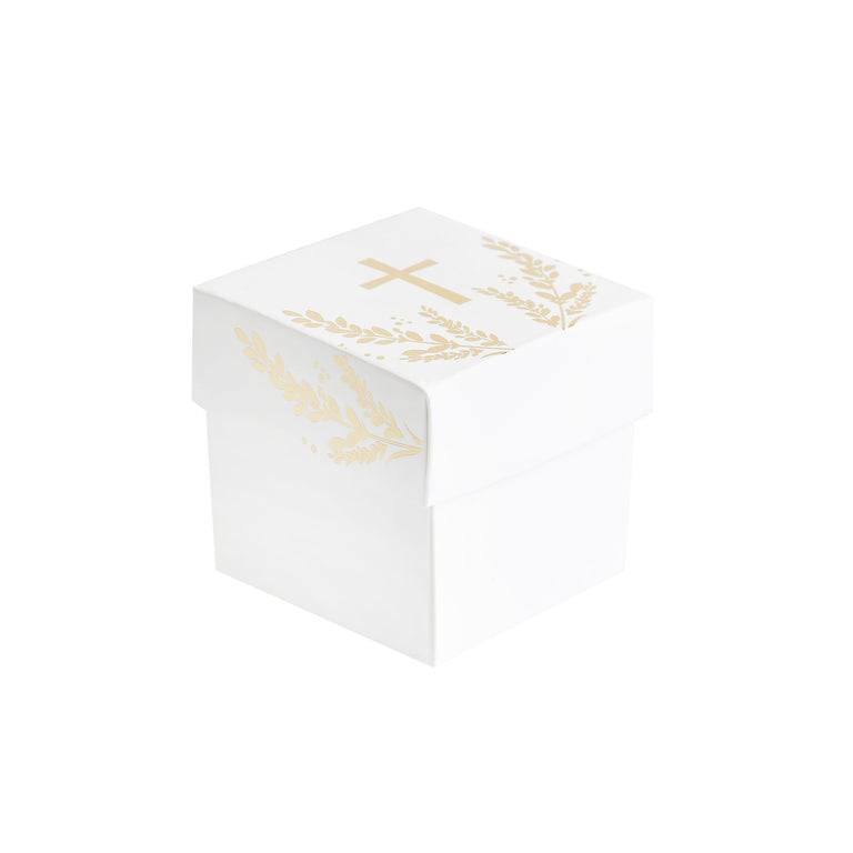 Gold Cross Favour Boxes - Set of 10