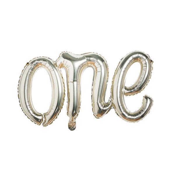 Gold One Foil Balloon - Set of 1