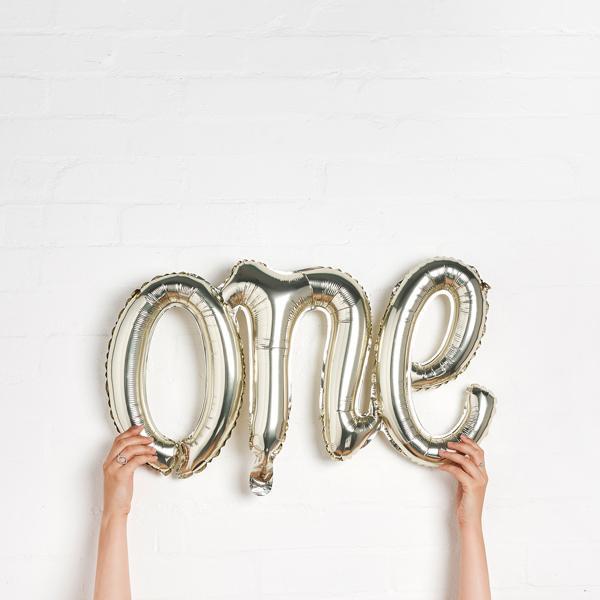 Gold One Foil Balloon - Set of 1