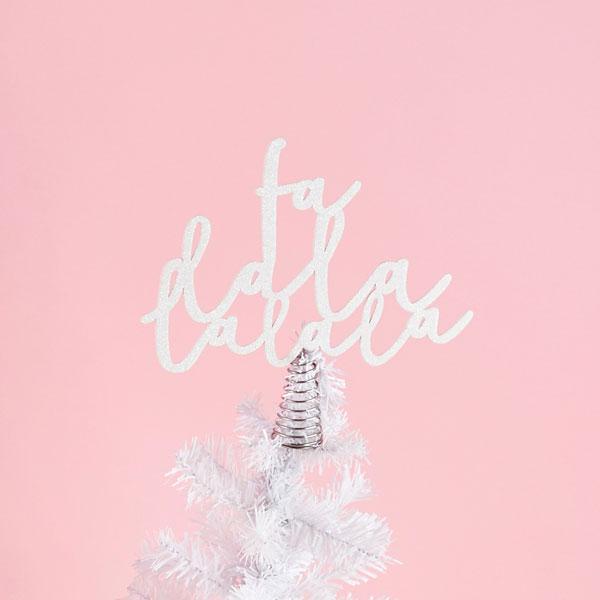 White Glittered Falala Christmas Tree Topper