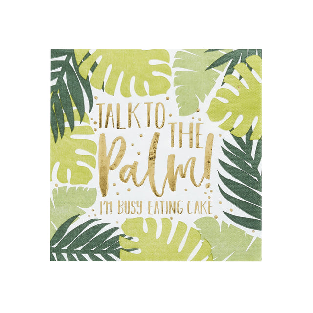 Green Talk to the Palm Tropical Napkins - Set of 20