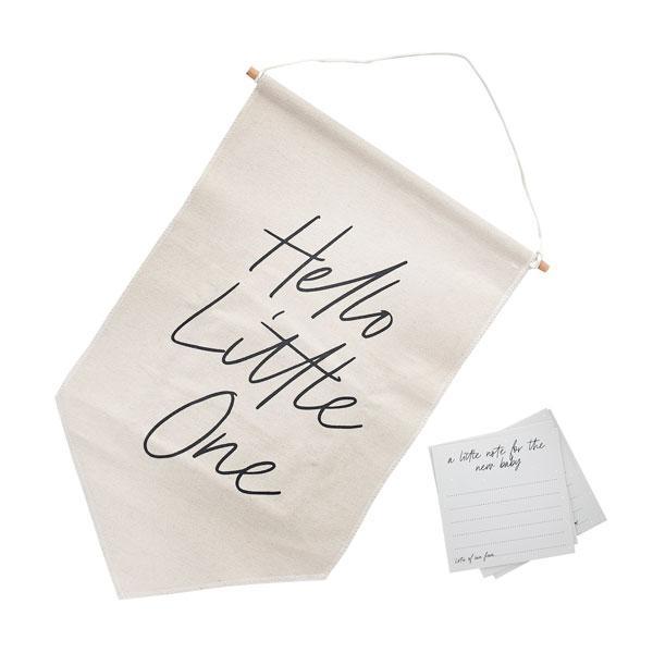 Hello Little One Canvas Sign & Note Cards