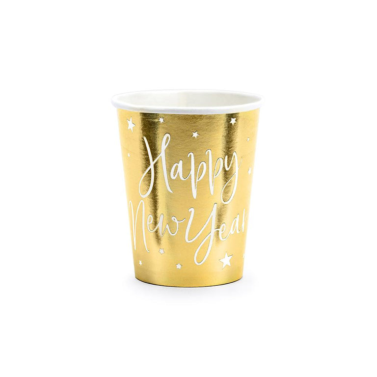 Gold Foil Happy New Year Cocktail Cups