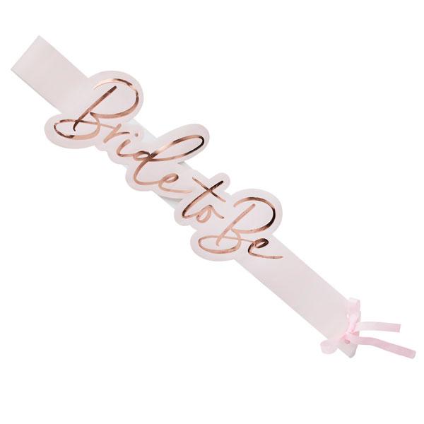 Pink And Rose Gold Bride To Be Sash