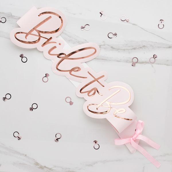 Pink And Rose Gold Bride To Be Sash