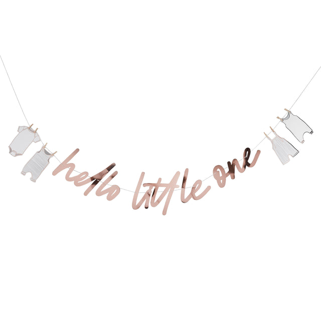 Rose Gold Hello Little One Banner
