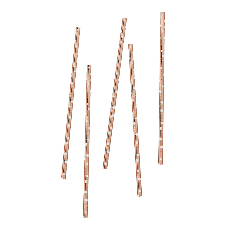 Rose Gold Foil Spotted Straws - Set of 20